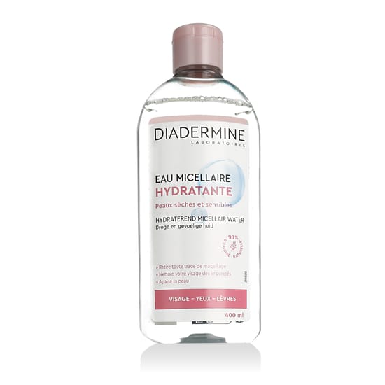 Diadermine Laboratoires Eau Micellaire Hydratante bottle providing hydrating micellar cleansing