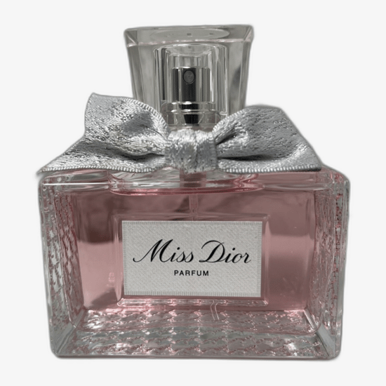 Close-up of Dior Miss Dior Parfum bottle with elegant detailing