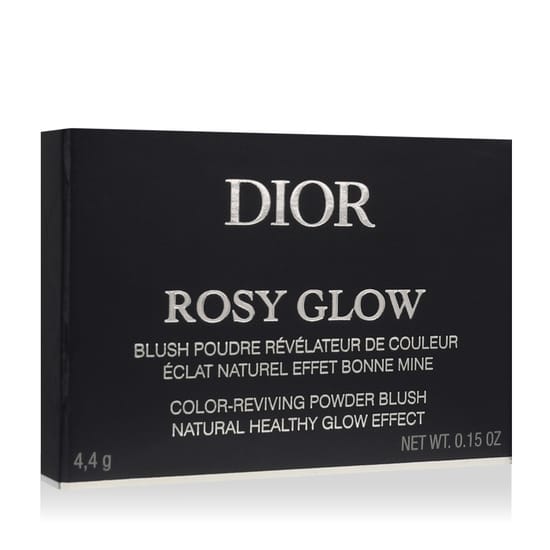 Dior Backstage Rosy Glow (015 Cherry) originaalpakend koos tunnusliku kirsitooni põsepunaga Dior Backstage Rosy Glow (015 Cherry) põsepuna lähedalt, kerge ja õhuline tekstuur