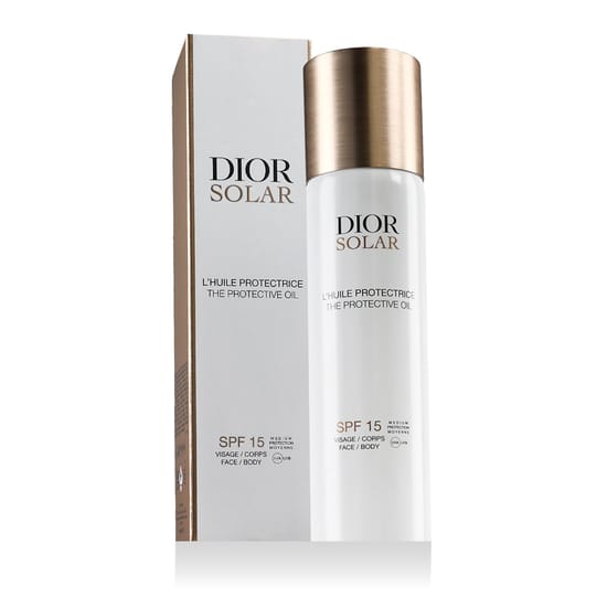 Dior Solar Protective Face and Body Oil SPF elegant bottle close-up