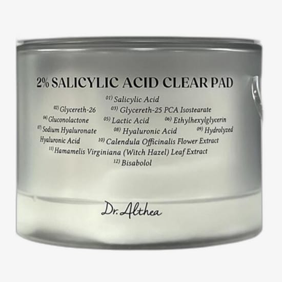 Dr.Althea 2% Salicylic Acid Clear Pad pack with soft exfoliating pads