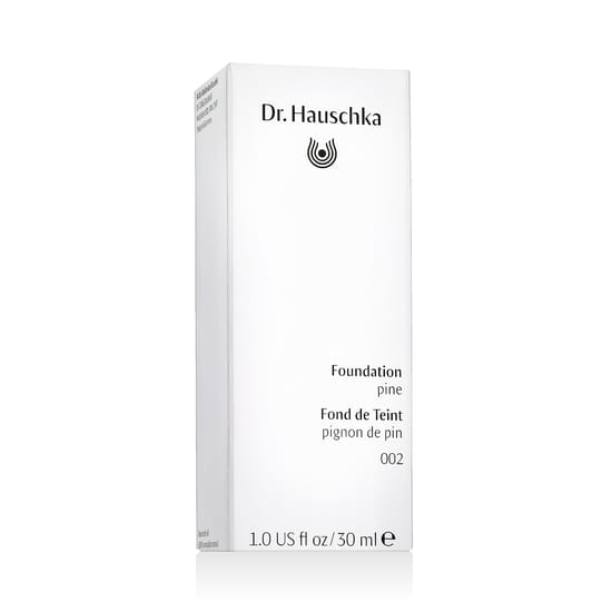 Close-up of Dr. Hauschka Foundation (002 Pine) bottle