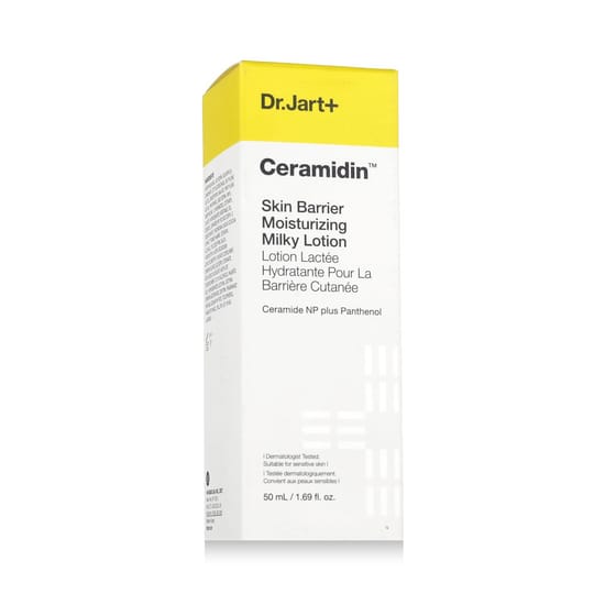 Bottle of moisturizing lotion dr. jart+ ceramidin