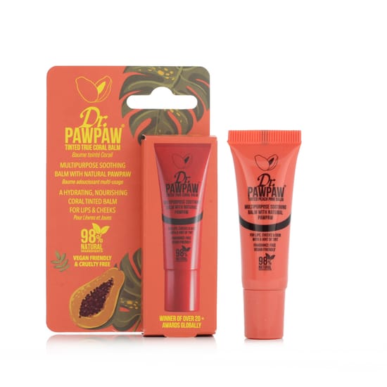 Тюбик Dr. PAWPAW Tinted True Coral Balm крупным планом