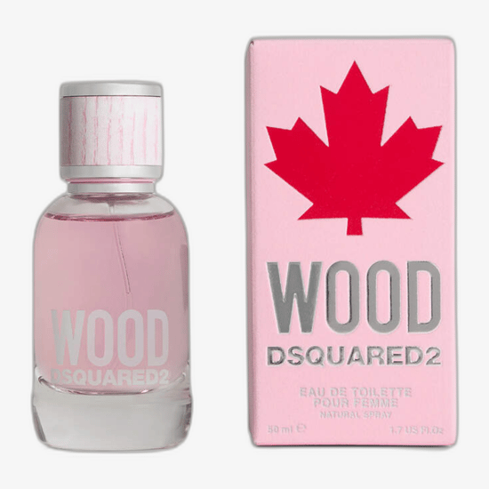 Dsquared2 Wood for Her EDT miniatuurse pudeli lähivõte