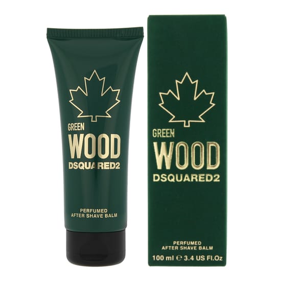 Dsquared2 Green Wood After Shave Balm pakendi lähivõte