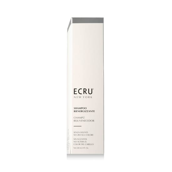Оригинальная упаковка шампуня ECRU® Rejuvenating 240 мл Флакон шампуня ECRU® Rejuvenating 240 мл с элегантным дизайном
