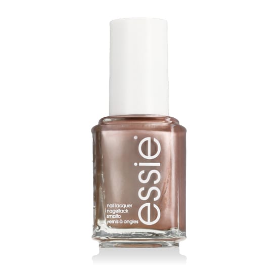 Флакон ESSIE Penny Talk с выразительным медно-розовым металликом на фоне светлого маникюра