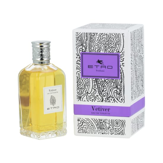 Close-up view of ETRO Vetiver EDT bottle