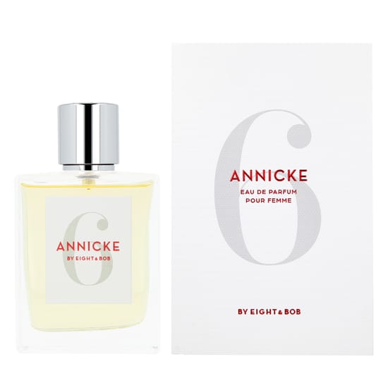 Close-up of Eight & Bob Annicke 6 EDP bottle