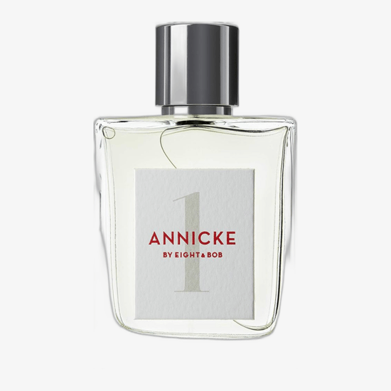Close-up of the elegant bottle of Eight & Bob Annicke 1 EDP