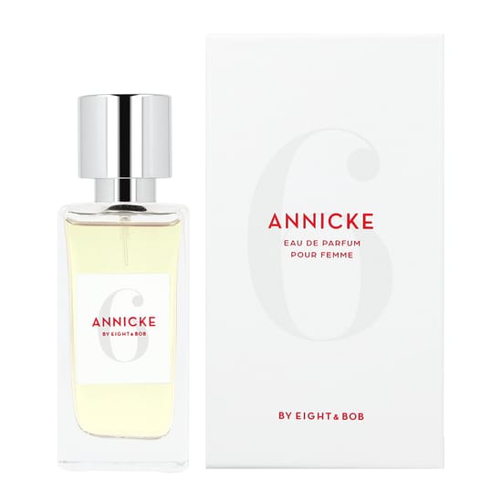 Close-up of Eight & Bob Annicke 6 EDP bottle