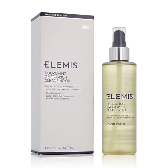 Close-up of the bottle of Elemis nourishing omega-rich cleansing oil