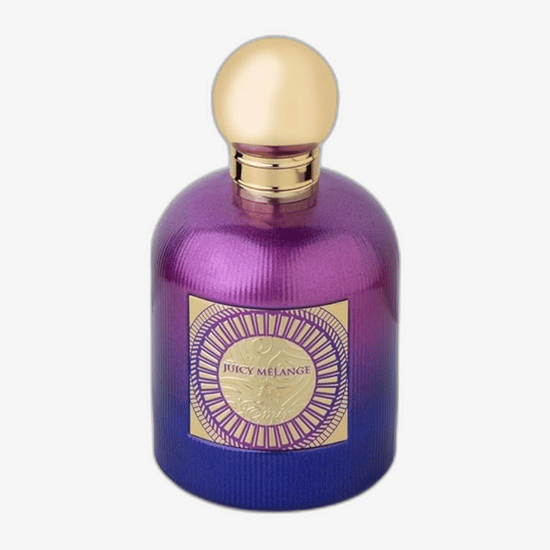 Close-up of Emir Juicy Melange EDP perfume bottle