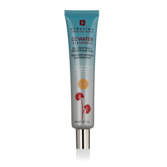 Erborian CC Water Fresh Complexion Gel in Doré shade, glistening texture on skin
