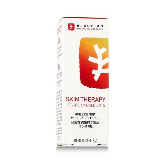 Close-up of Erborian Skin Therapy Multi-Perfecting Night Oil Bottle with Luminescent Effect