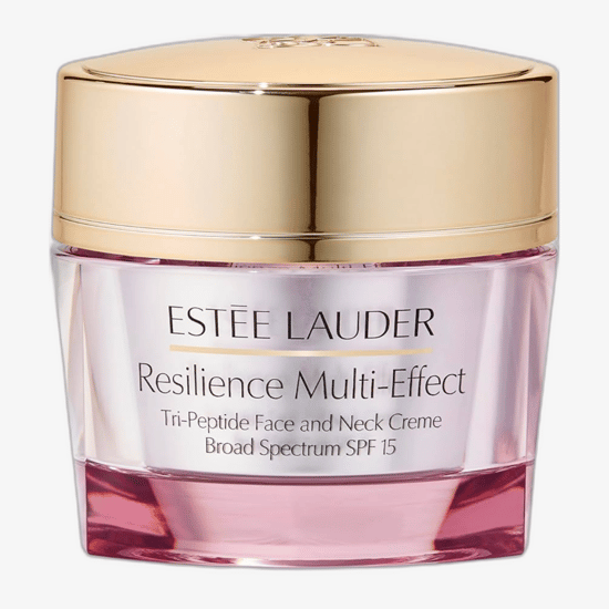 Estée Lauder Resilience Multi-Effect Tri-Peptide kreemi lähivõte pakendil