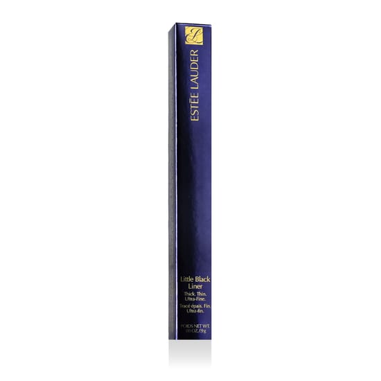 Close-up of Estée Lauder Little Black Liner in black, demonstrating the dual-sided tip and sleek design