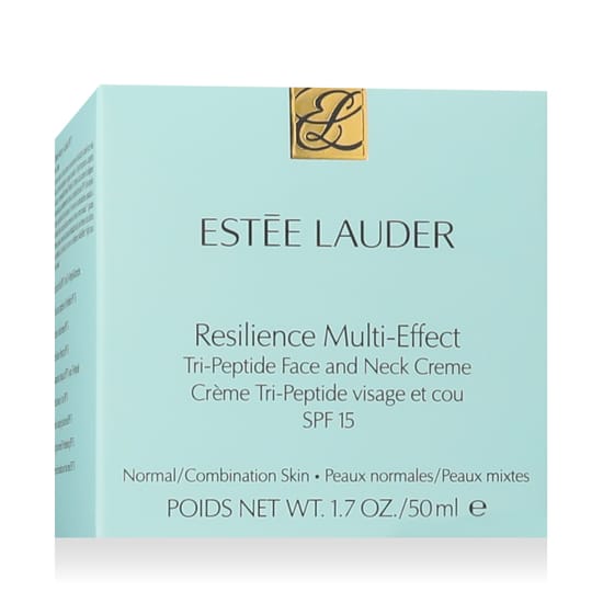 Estée Lauder Resilience Multi-Effect Tri-Peptide kreemi lähivõte pakendil