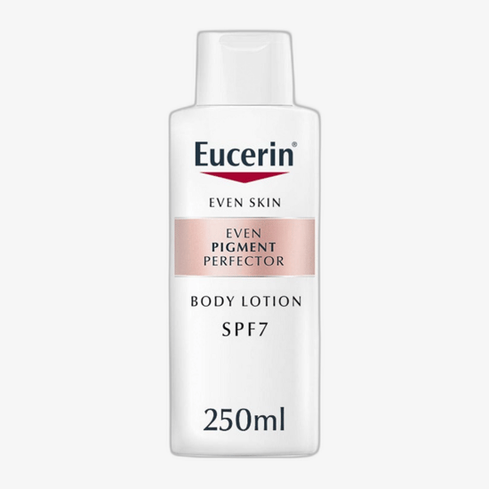 Eucerin Anti-Pigment kehakreemi minimalistlik pakend ja kerge tekstuur