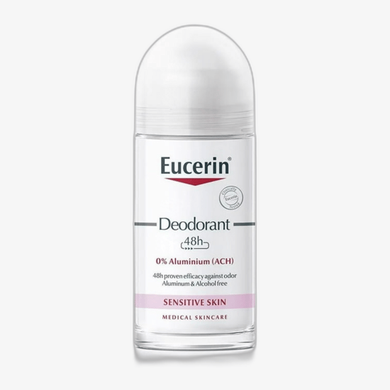 Bottle of Eucerin deodorant 48h roll on