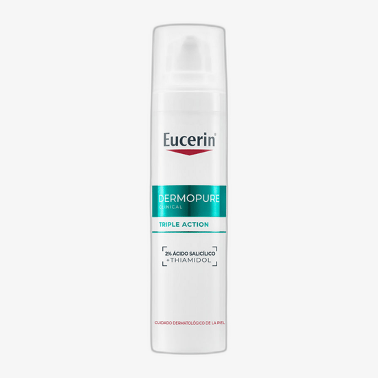 Eucerin DermoPure Oil Control Triple Effect Serum bottle with lightweight texture