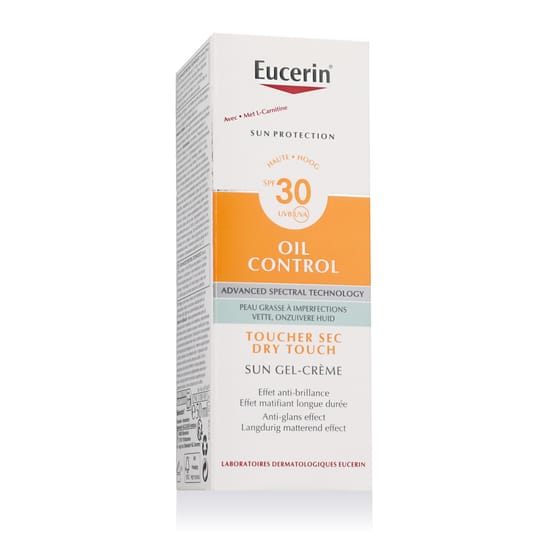 Eucerin päikesekaitse õli kontrolli geel-kreem SPF 30 pudel