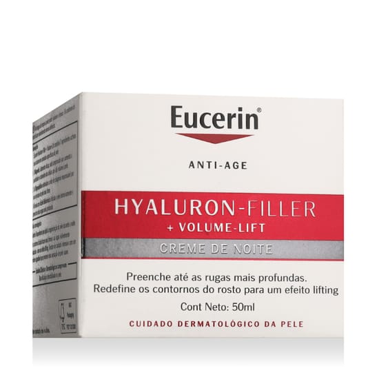 Eucerin anti-age hyaluron-filler volume-lift night cream elegant packaging Eucerin anti-age hyaluron-filler volume-lift night cream jar for all skin types