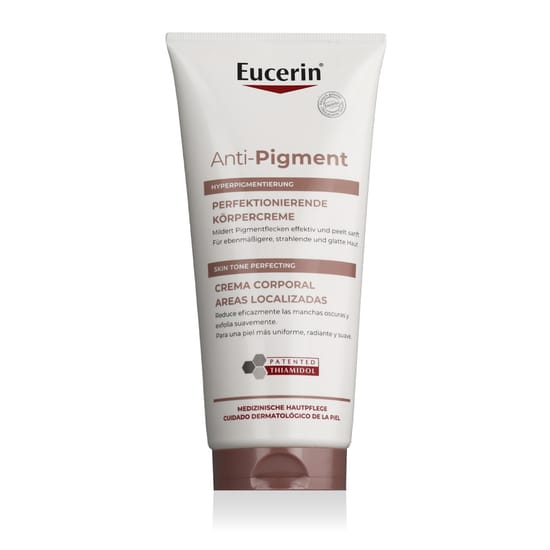 Eucerin Anti-Pigment kehakreemi minimalistlik pakend ja kerge tekstuur