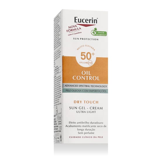 Eucerin päikesekaitse õli kontrolli geel-kreem SPF 50+ pudel rasusele nahale