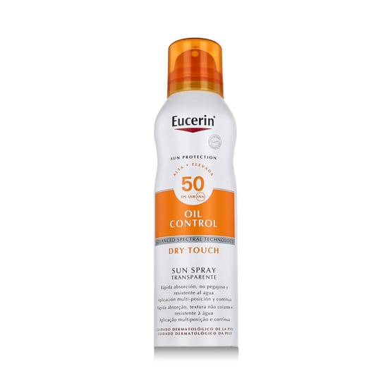 Eucerin päikesekaitse õli kontroll kuiv puudutus päikesespray SPF 50 pudel