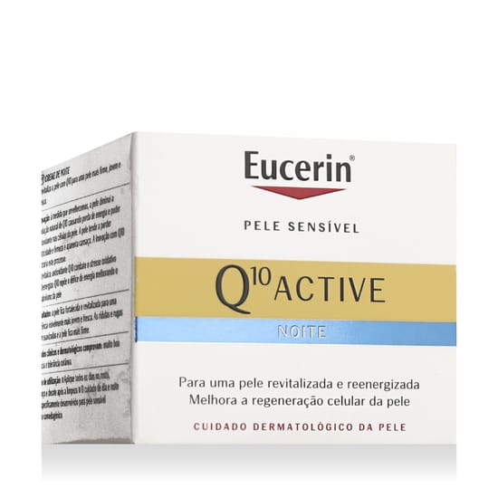 Lähivõte Eucerin Q 10 kortsuvastasest öökreemist purgis