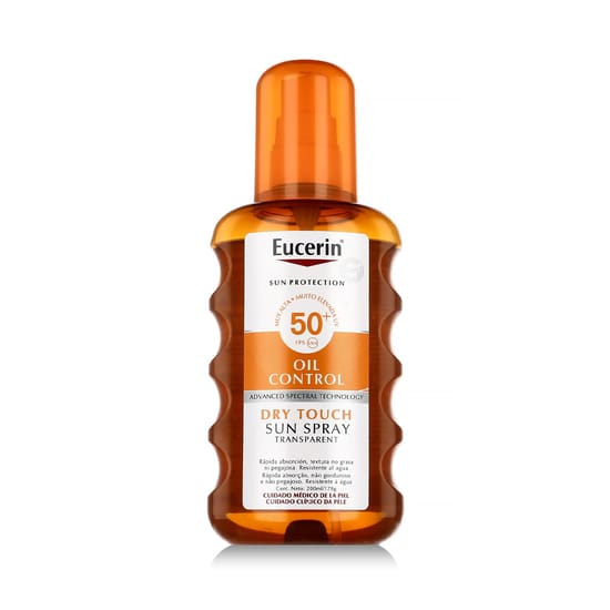 Eucerin päikesekaitse õli kontrolli kuiv puudutus päikesesprei SPF 50+ pudel