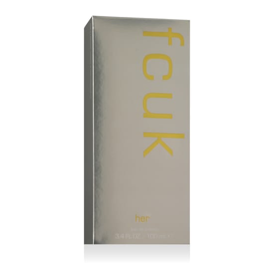 Original packaging of fcuk fcuk her edt Bottle of fcuk fcuk her edt with an elegant design