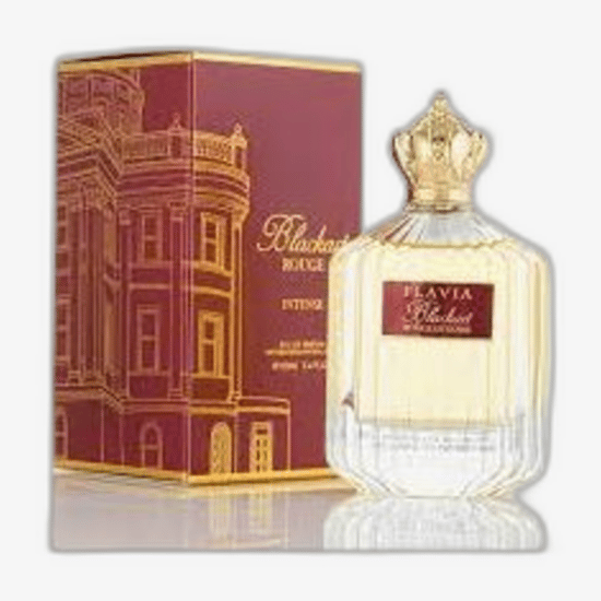 Elegant bottle of Flavia Blackart Rouge Intense EDP