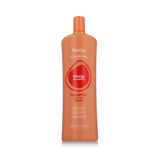Fanola Vitamins Energy Be Complex Shampoo 1000 ml pudel, energiat andev juuksehooldus