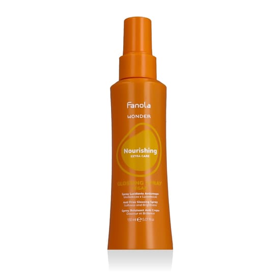 Fanola Wonder Nourishing Extra Care Glossing Spray pakend Fanola Wonder Nourishing Extra Care Glossing Spray pudeli lähivõte