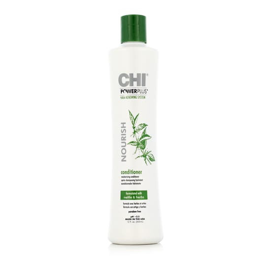 Farouk Systems CHI Power Plus Nourish Moisturizing Conditioner pudeli lähedalt