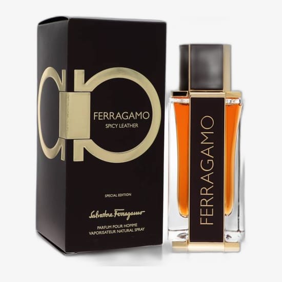 Originaalpakend Ferragamo Spicy Leather EDP-lõhnal Elegantne Ferragamo Spicy Leather EDP pudel