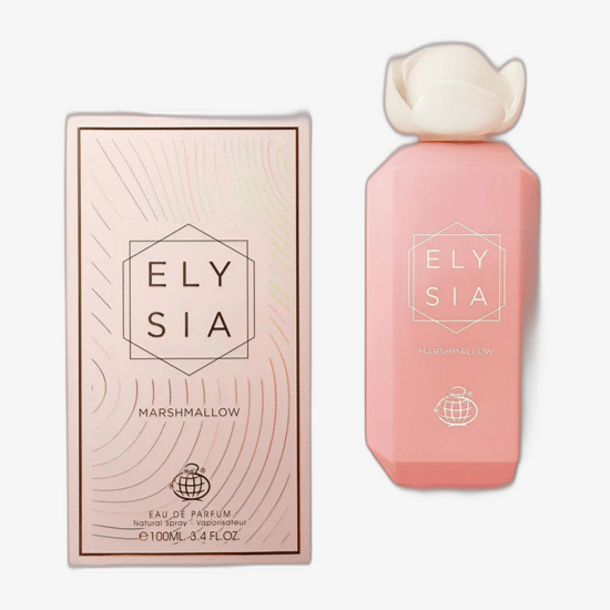 Chic bottle of Fragrance World Elysia Marshmallow EDP
