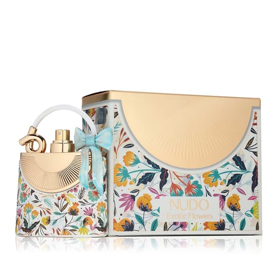 Fragrance World Nudo Exotic Flowers 100 ml minimalistlik ja elegantne pudel