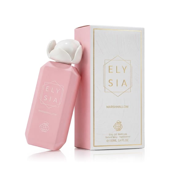 Chic bottle of Fragrance World Elysia Marshmallow EDP