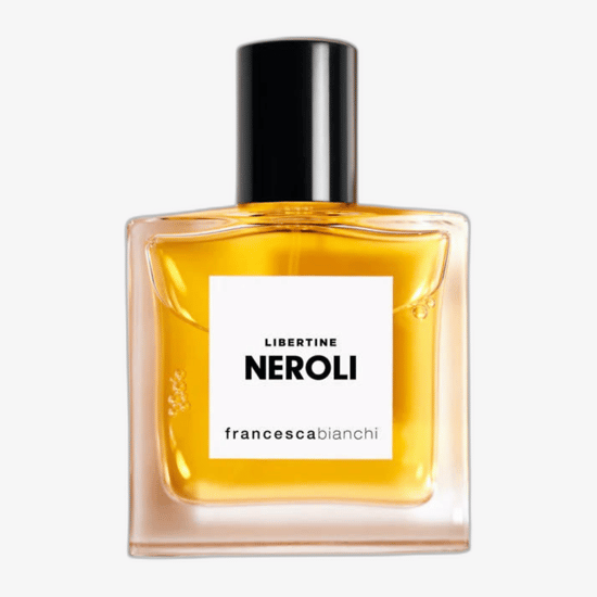 Close-up of Francesca Bianchi Libertine Neroli EP elegant perfume bottle