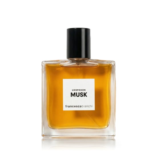 Elegant bottle of Francesca Bianchi Unspoken Musk EP close-up