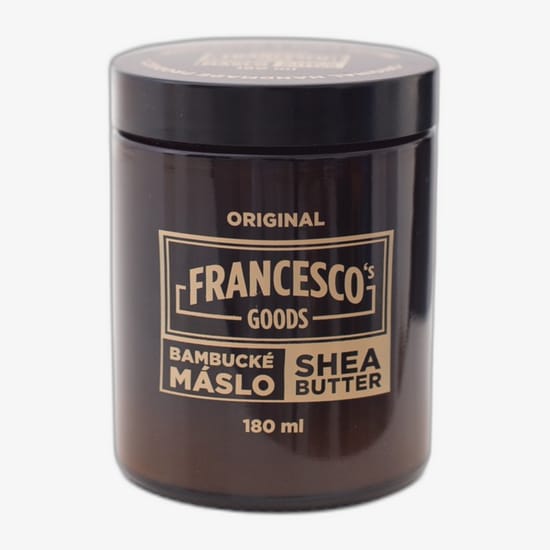 Francesco's Goods sheavõi pakend ja purk