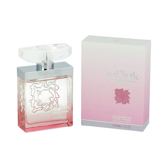 Close-up view of Franck Olivier In Pink EDP perfume bottle