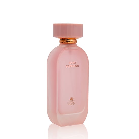 Close-up of French Avenue Roses D'Emotion perfume bottle