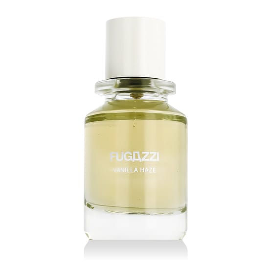 Original packaging of Fugazzi Vanilla Haze EDP Close-up of Fugazzi Vanilla Haze EDP bottle