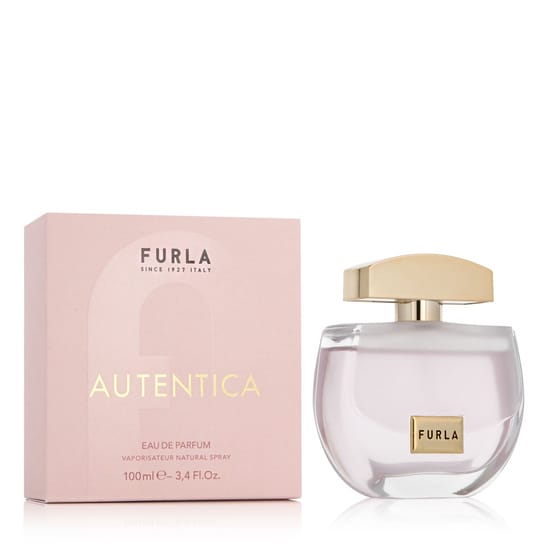 Минималистичная упаковка Furla Autentica EDP 100 мл Флакон унисекс парфюма Furla Autentica EDP 100 мл на светлом фоне
