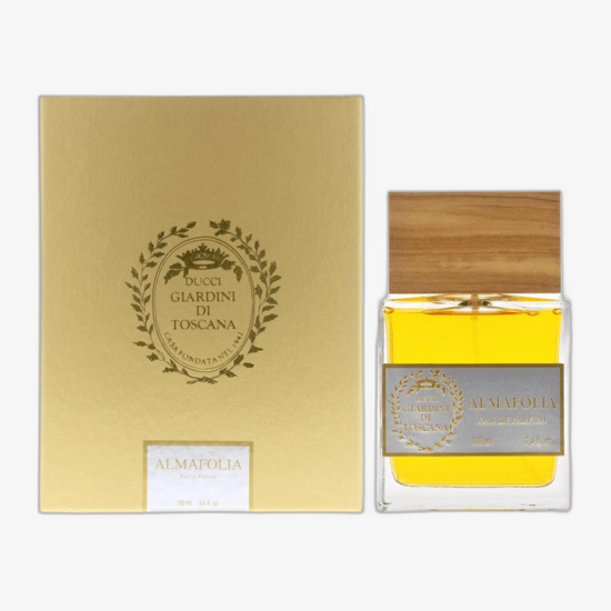 Bottle of Giardini di Toscana Almafolia EDP up close